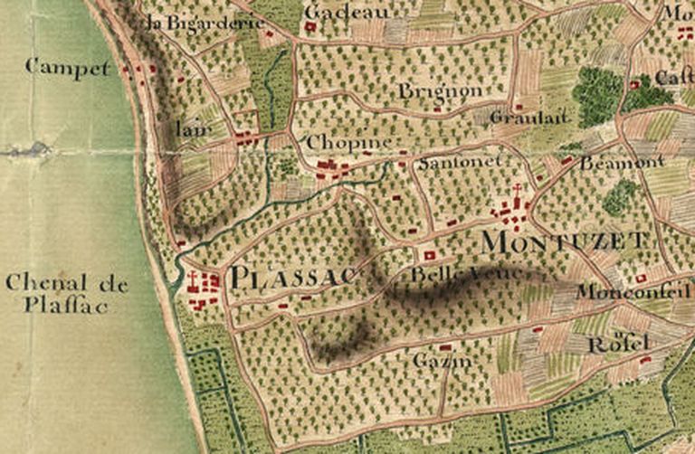 Extrait de la carte des environs de Blaye de 1751.