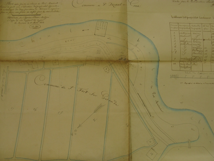 Plan du chenal de Port-Maubert par l'ingénieur Potel en 1833.