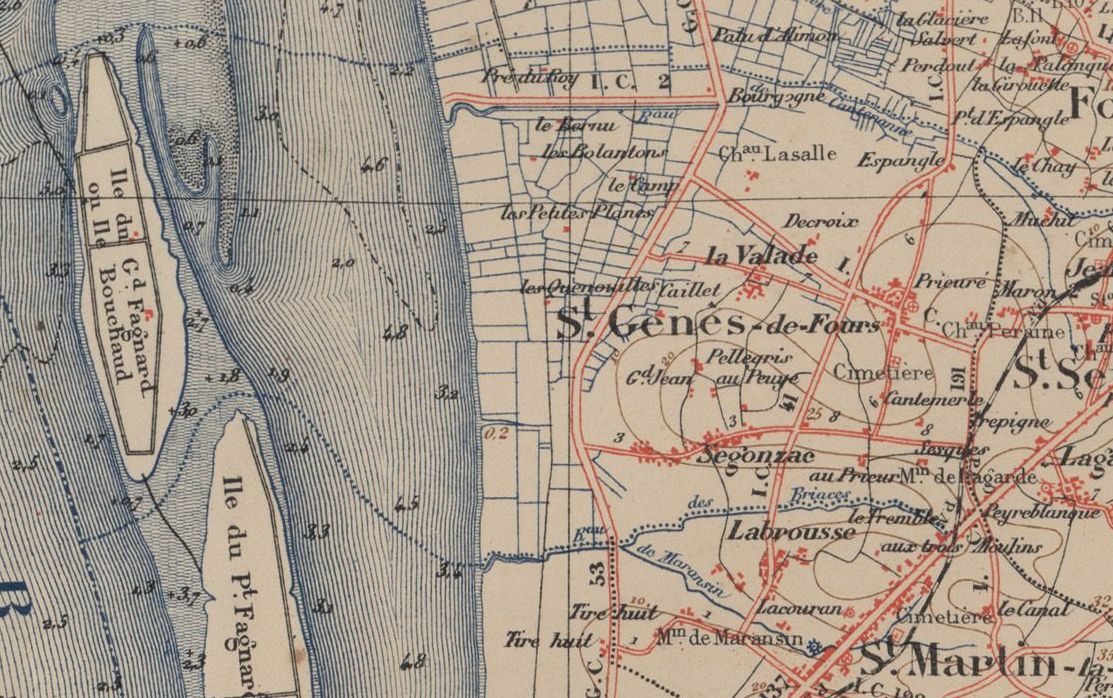 Atlas de la Gironde, planche 6, détail.