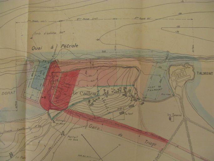 Projet de port pétrolier au Caillaud, vers 1922 : plan.
