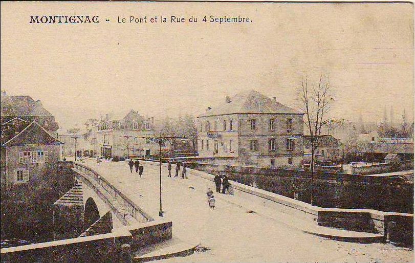 Le pont et la rue du Quatre-Septembre, carte postale du début du 20e siècle.