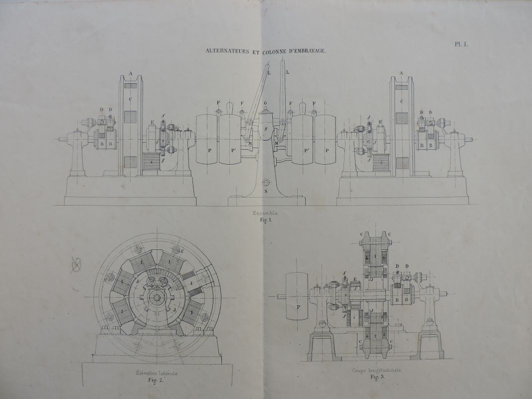 Plans des machines électriques du phare de 1895.