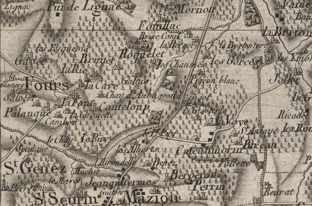 Carte de Belleyme, 2e moitié 18e siècle.