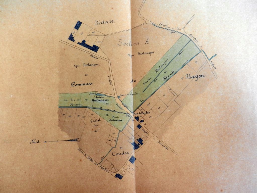 Fossé et lavoir du Caillou, plan des lieux, par l'Ingénieur ordinaire, 8 juillet 1892.