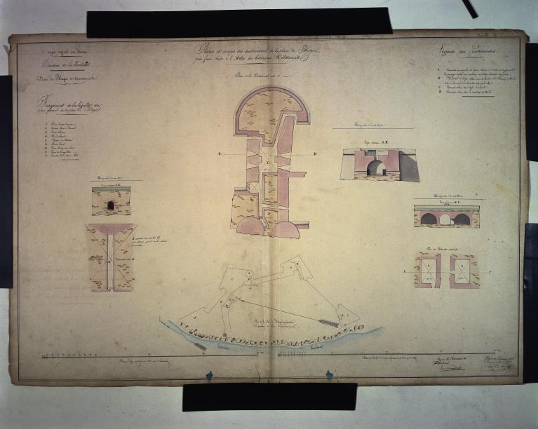 Plans et coupes des souterrains de la place de Blaye, 1826.