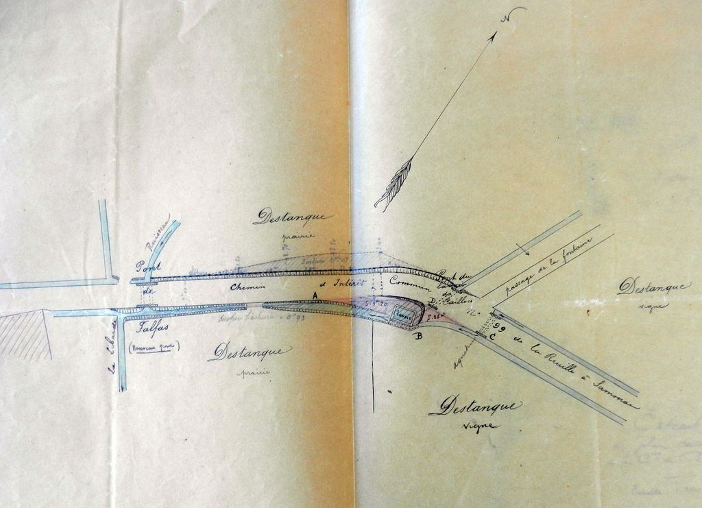 Plan d'une partie du chemin d'intérêt commun n°99, de la Reuille à Samonac, 23 juin 1894.