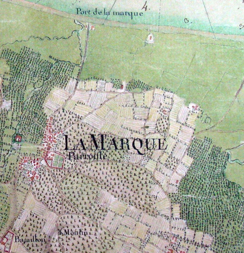 Extrait de la carte de l'Embouchure de la Garonne, 1759.
