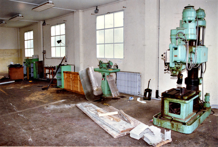 L'atelier mécanique, déjà partiellement évacué, le 1er juillet 1993.