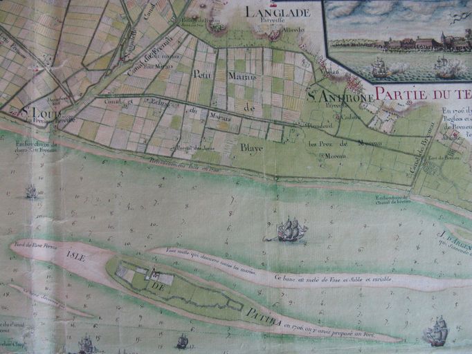 Carte du cours de la Garonne, 1759.
