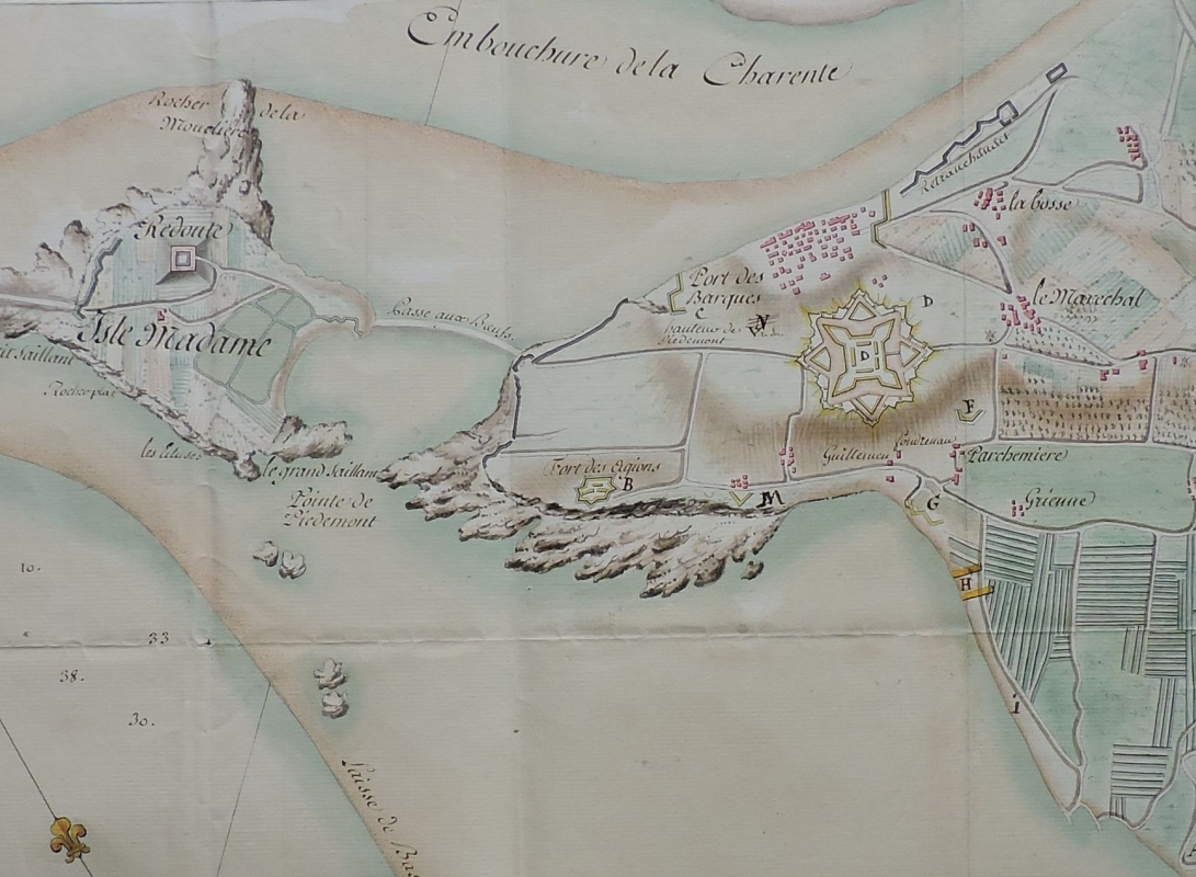 Le fort des Agions sur une carte de 1779. 