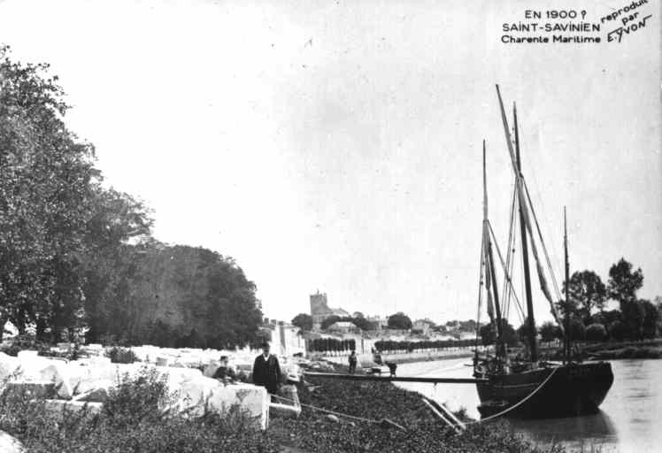 Le port de pierres, vers 1900.