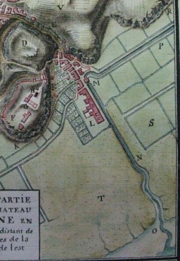 Le port de la Rive et ses environs sur le plan de Mortagne par l'ingénieur Claude Masse vers 1700.
