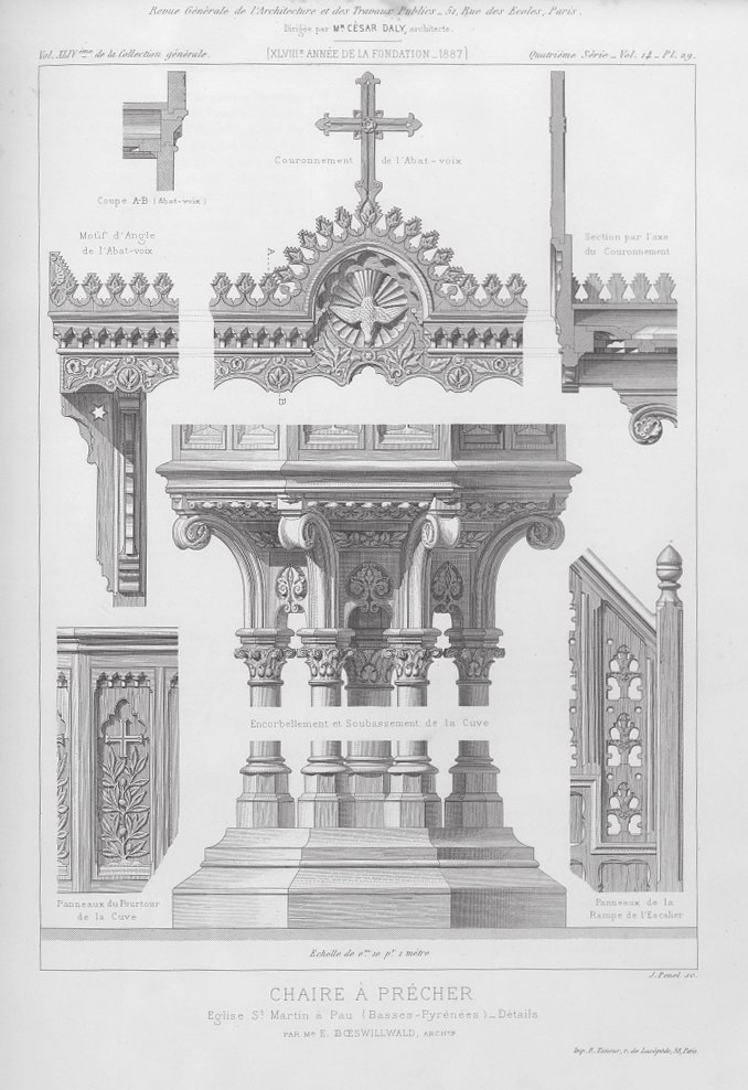 Revue Générale de l'Architecture, XLIV, 1887, planche 29.