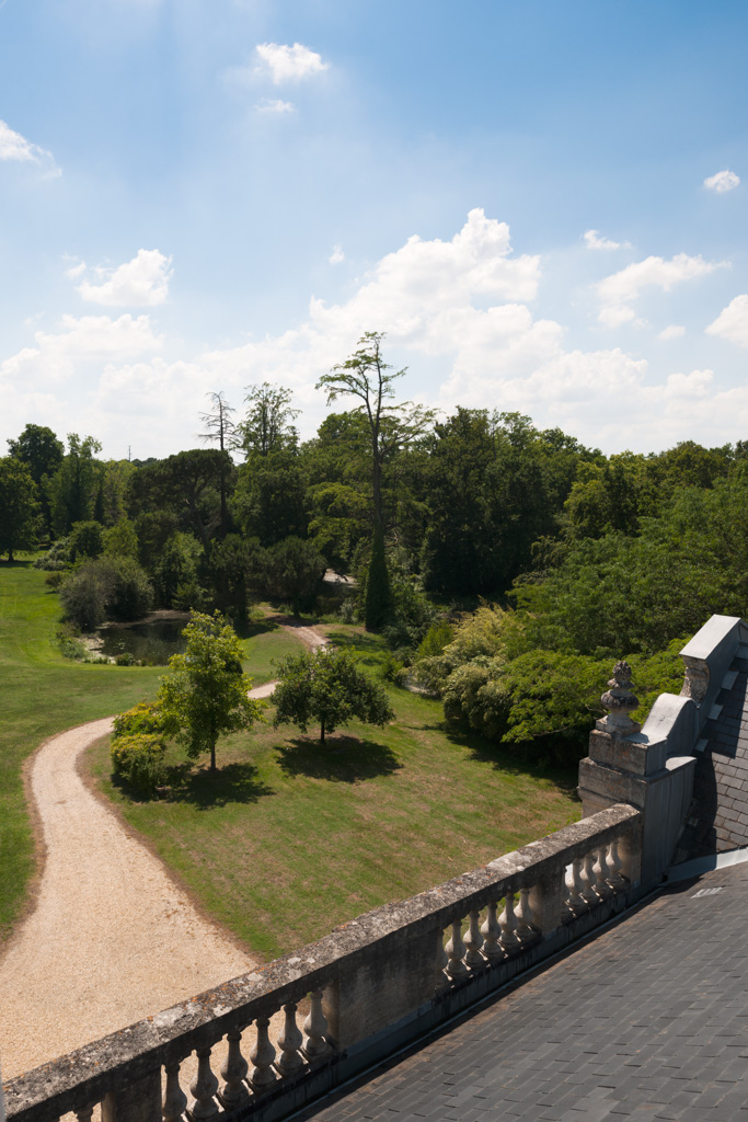 Parc, côté sud-ouest : vue depuis les toits du château.