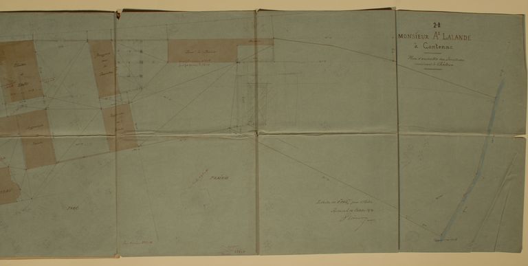 Plan d'ensemble des servitudes avoisinant le château, 14 octobre 1872 (partie droite).