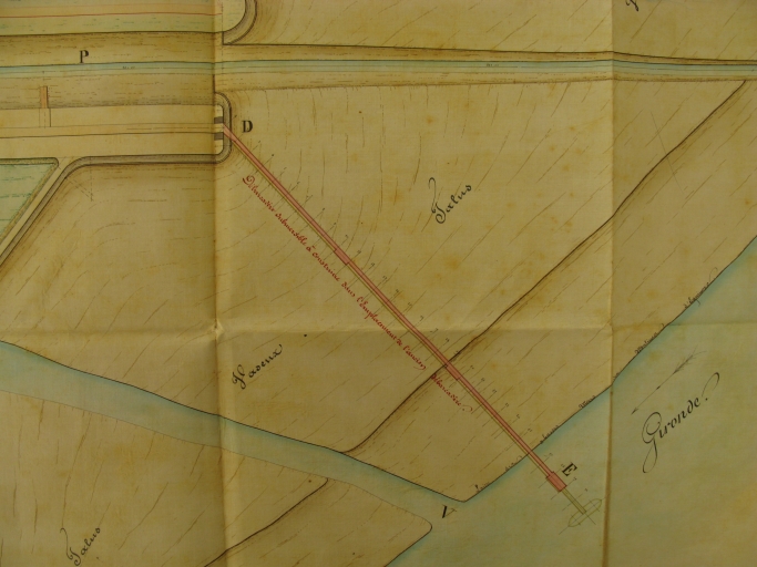 Plan de 1859 par l'ingénieur Botton : projet de reconstruction du débarcadère.