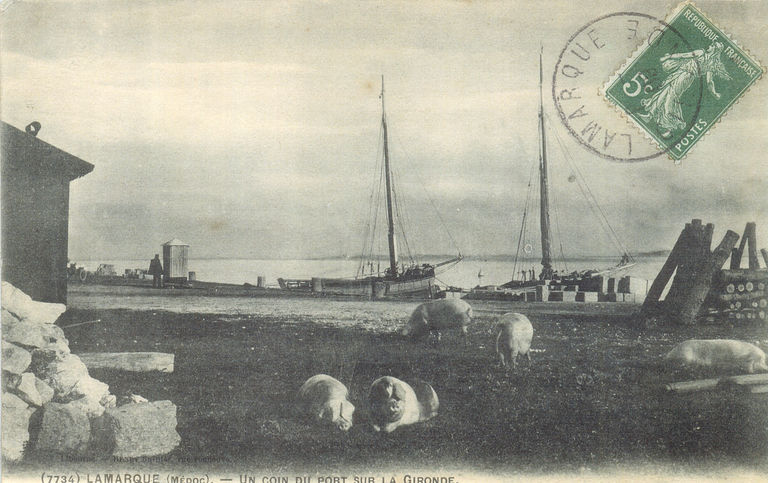 Carte postale (collection particulière), 1ère moitié du 20e siècle : le port.