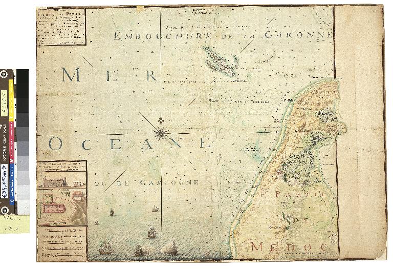 Carte de Masse, 1er carré (embouchure de la Gironde, Le Verdon, Soulac), 1708.