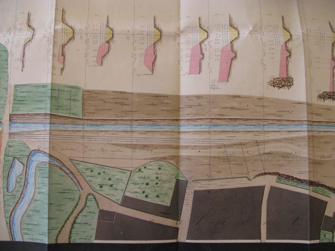 Plan du projet modifié d'amélioration du port de Talmont par l'ingénieur Lessore, 1837 : détail.