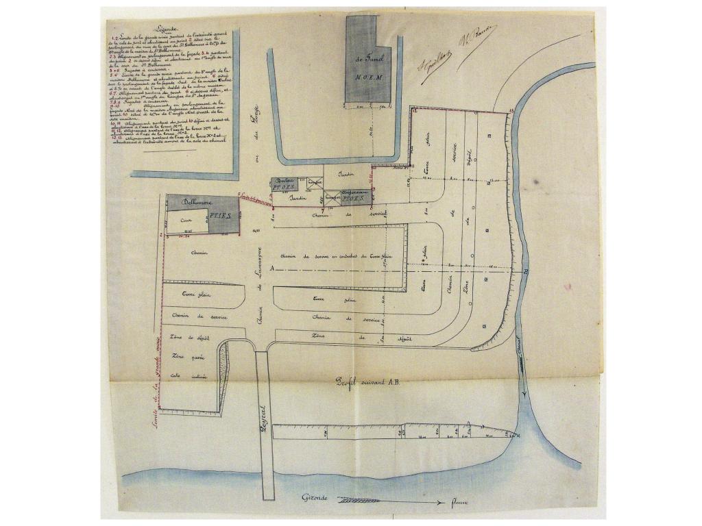 Plan des alignements du port de Lamarque fixés en 1873 (1895).