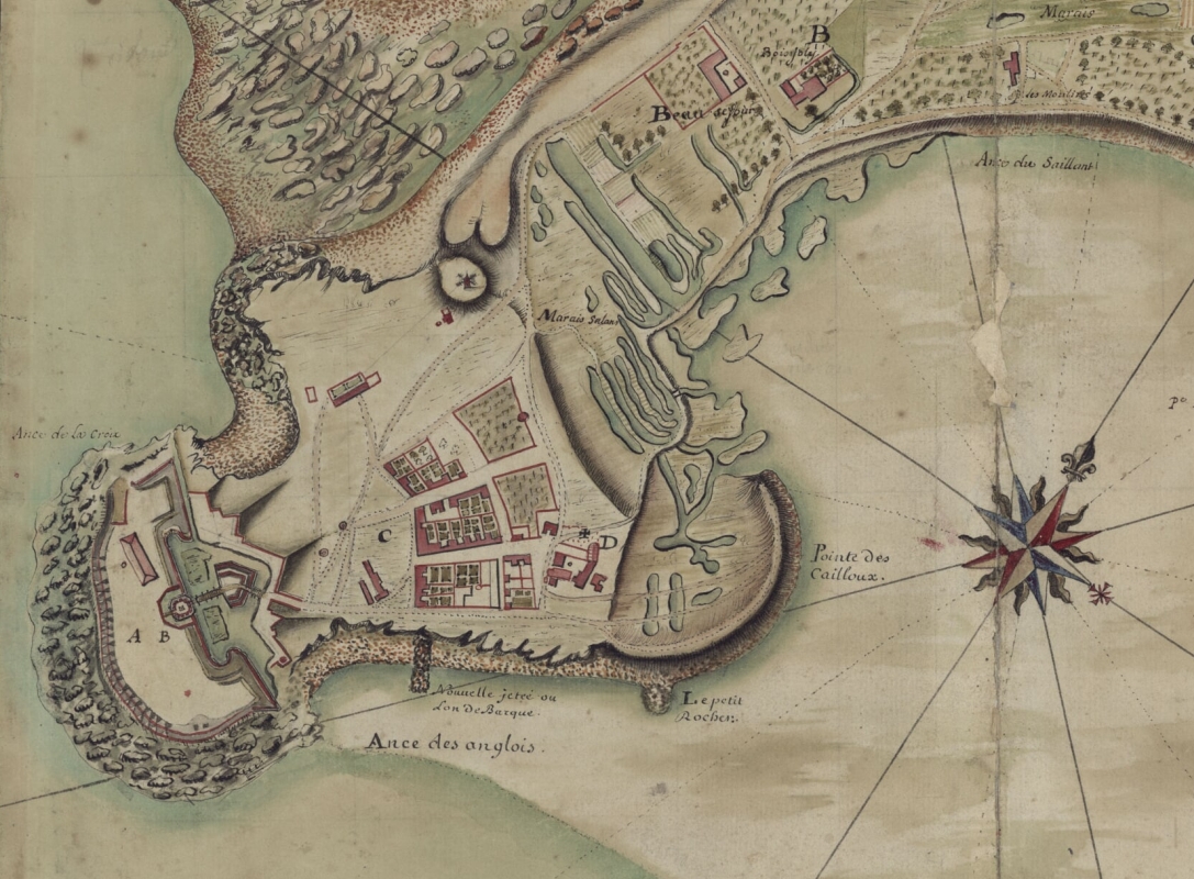 Le fort et sa tour figurent sur la carte de l'île en 1716. 