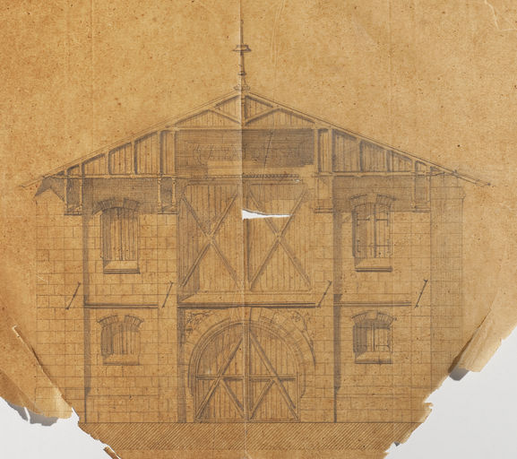 Elévation de la façade du cuvier d'Issan, s.d. [1877].