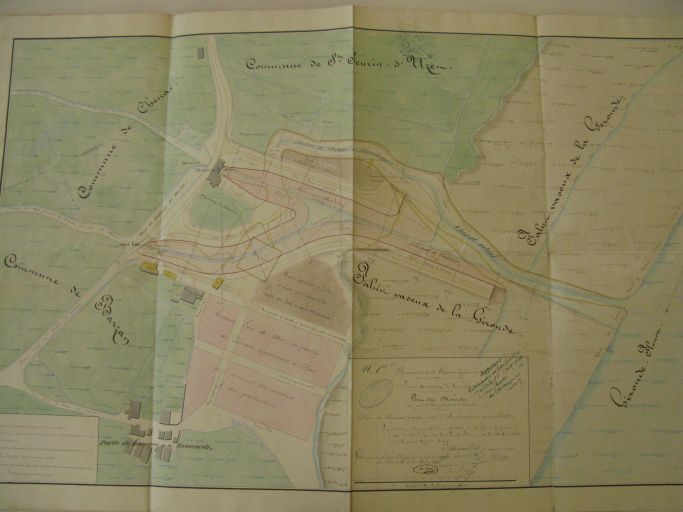 Plan du projet d'aménagement du port des Monards par l'ingénieur Lessore, 1843.