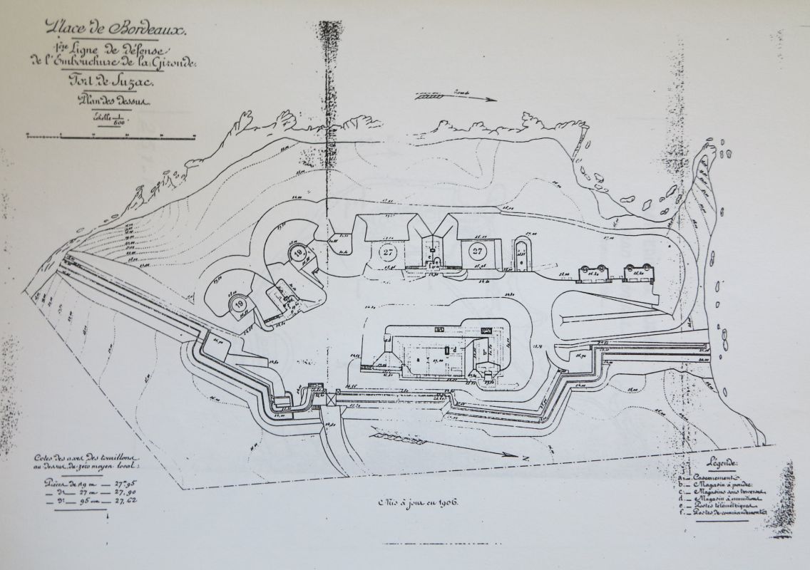 Plan du fort de Suzac en 1906.