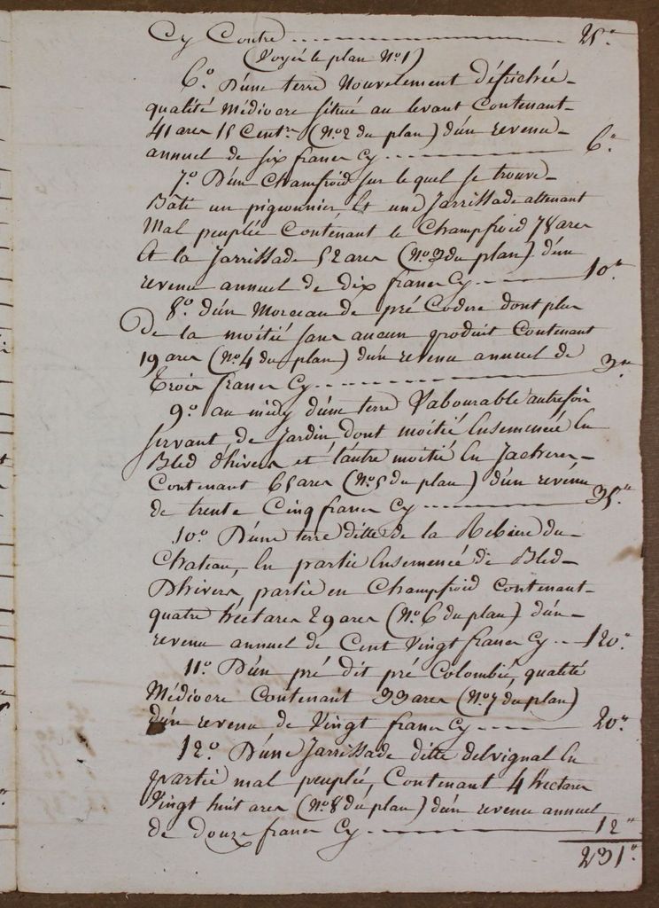 Procès-verbal de visite du château, 9 avril 1809, fol. 2r° (AD Dordogne, Q 835).
