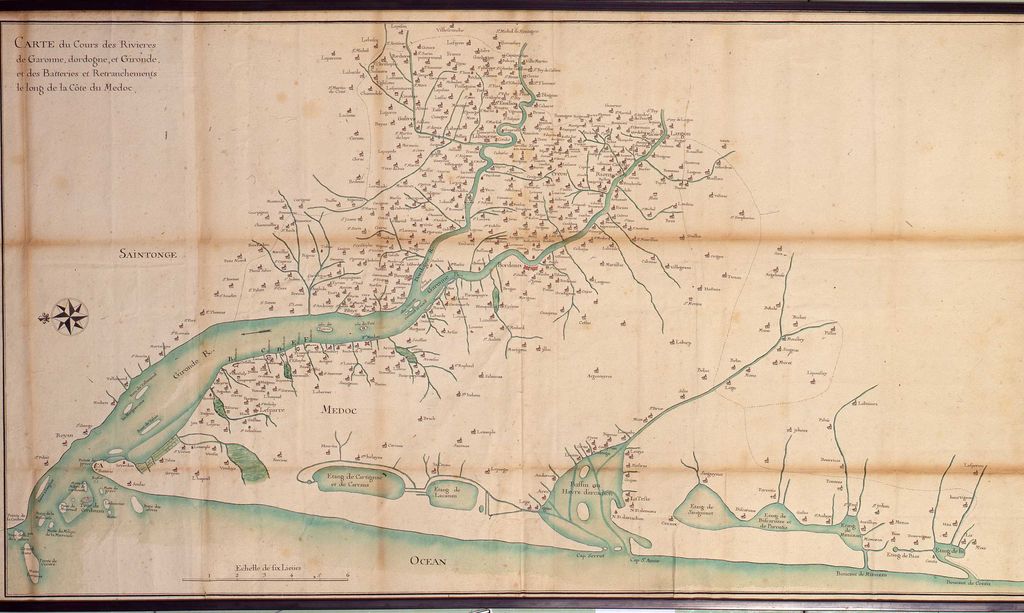 Carte du cours des rivières de Garonne, s.d. (début du 18e siècle).