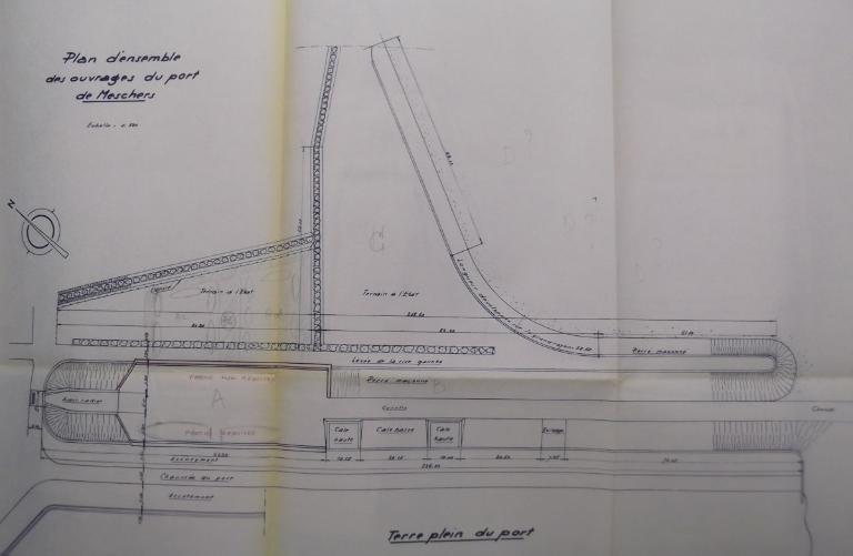 Plan du port de Meschers en 1963.