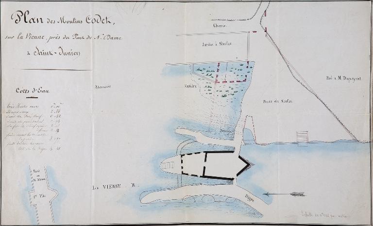 Plan du Moulin Codet. Installation d’une seconde chaudière. 29 octobre 1887.
