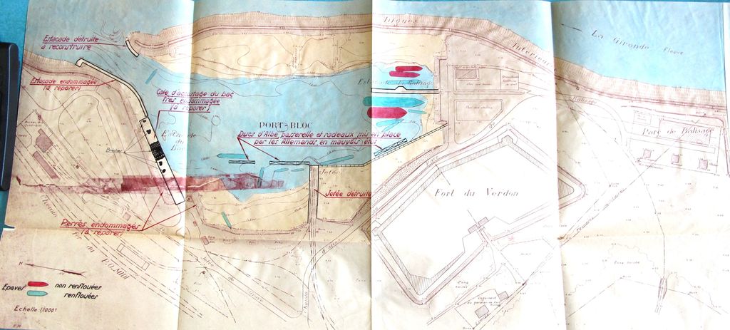 Plan d'ensemble, Port Médoc, Le Verdon, mai 1946 : représentation du parc aux bouées et du parc de balisage.