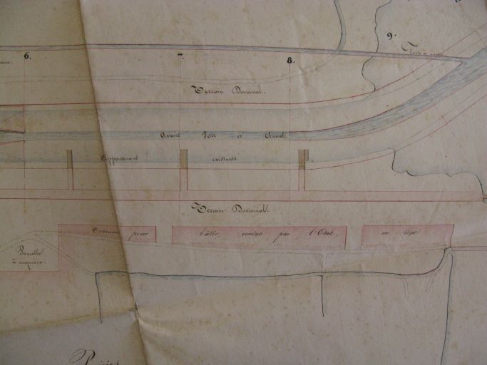 Plan du projet d'aménagement du port de Mortagne par l'ingénieur Potel en 1841 : avant-port et chenal.