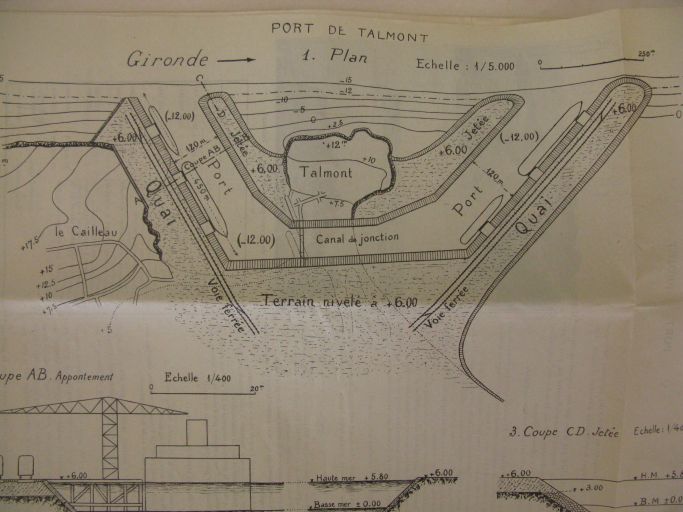 Projet de port vers 1920 : plan, extrait d'une brochure.