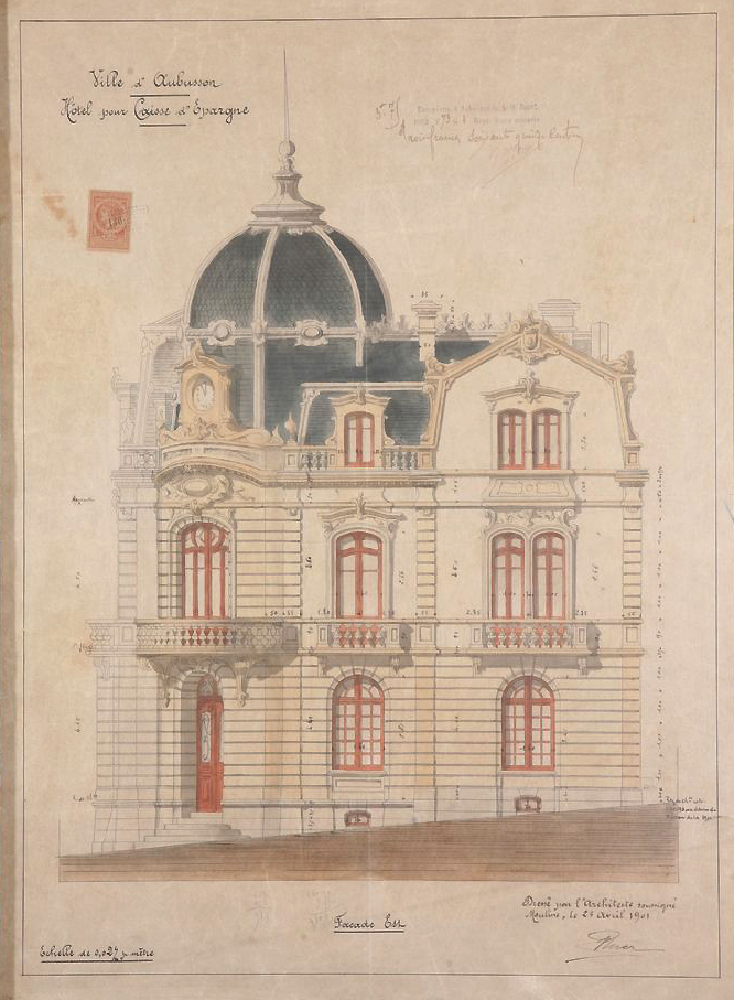 Plan de la façade est (1901). 