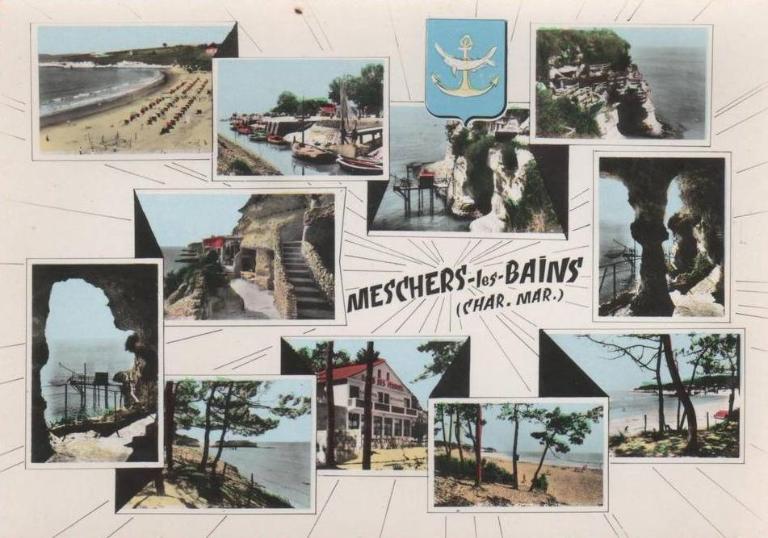 Carte postale promotionnelle de Meschers-les-Bains vers 1960-1970.