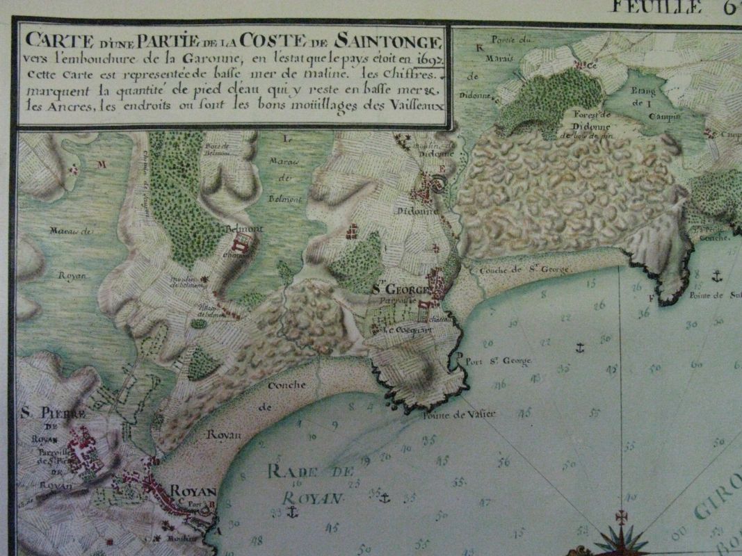 Saint-Georges-de-Didonne sur une carte de la région par Claude Masse en 1697.