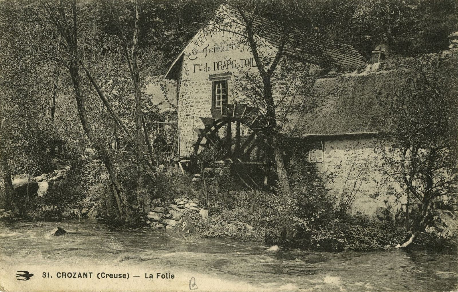 Carte postale ancienne : le moulin avant 1916.