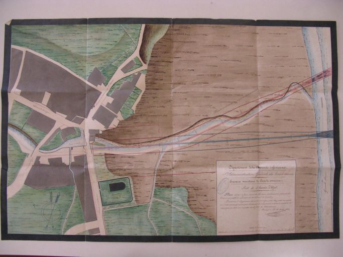 Plan du projet d'aménagement du port par l'ingénieur Lessore en 1836.