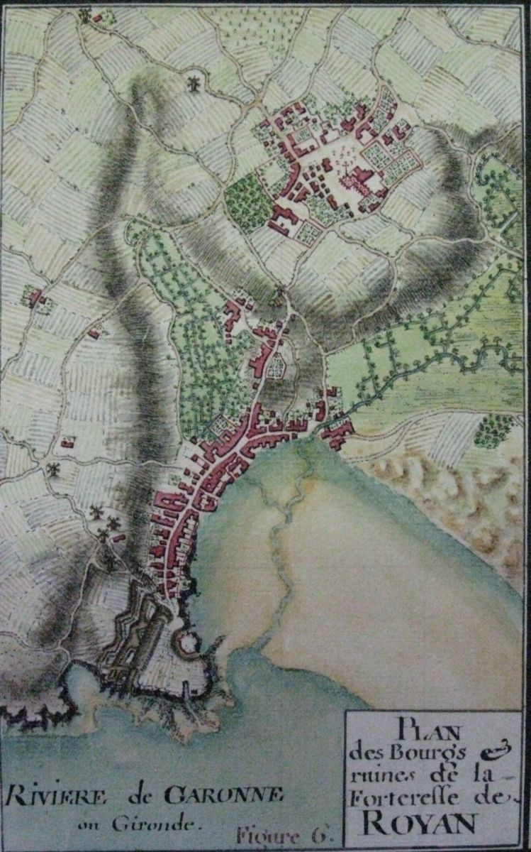 Plan du bourg de Royan par l'ingénieur du roi Claude Masse vers 1700.
