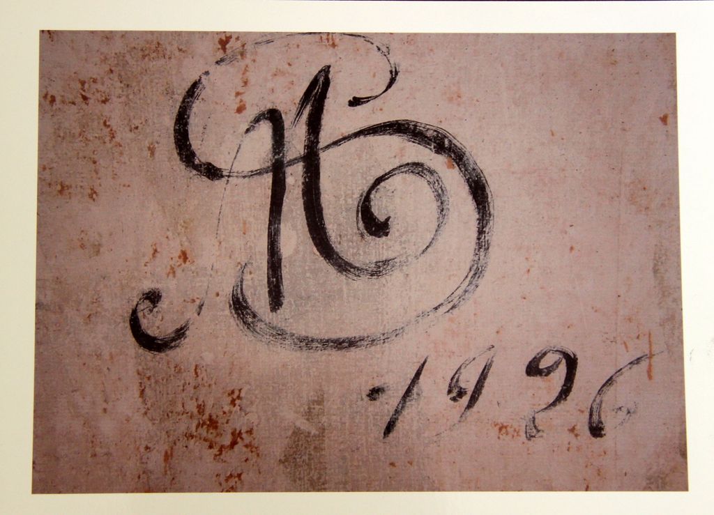 Photographie : signature du tapissier qui a décoré la maison en 1926.