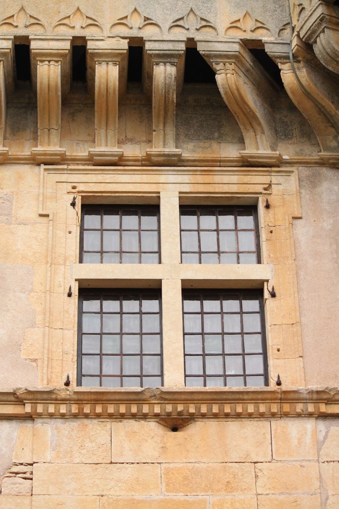 Grand corps de logis, aile sud, élévation côté jardin (sud) : fenêtre du premier étage éclairant la sallette.