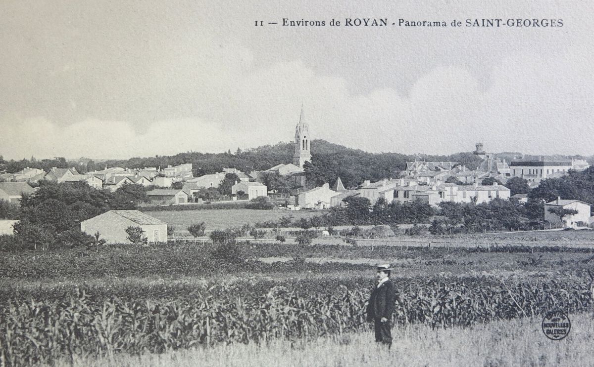 Le bourg de Saint-Georges vu depuis le nord-ouest au début du 20e siècle.