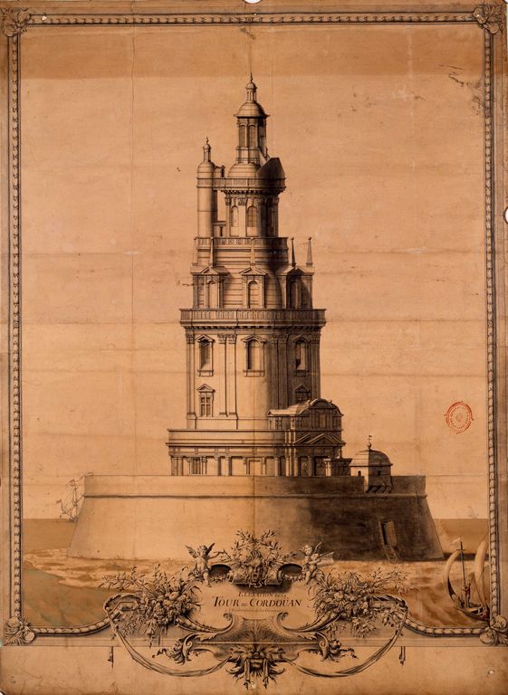 Elévation de la Tour de Cordouan, dessin, s.d. (1er quart 18e siècle ?).