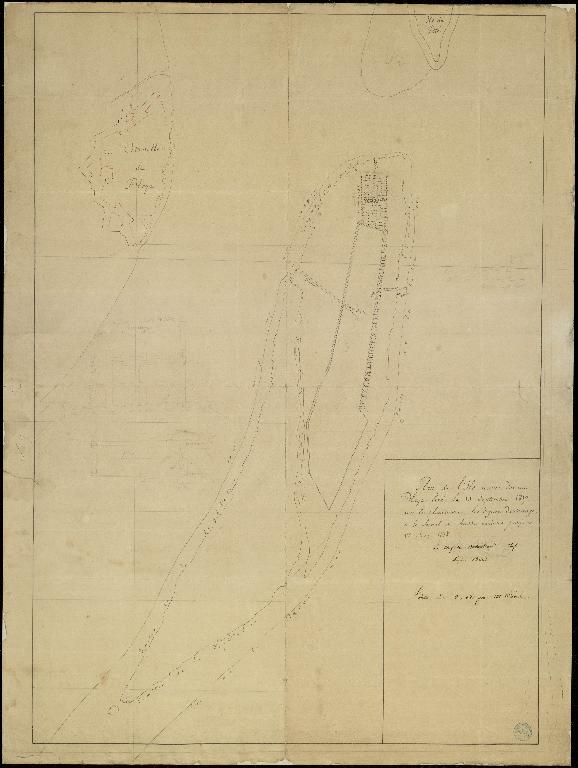 Plan de l'Ile neuve devant Blaye, 10 septembre 1817.