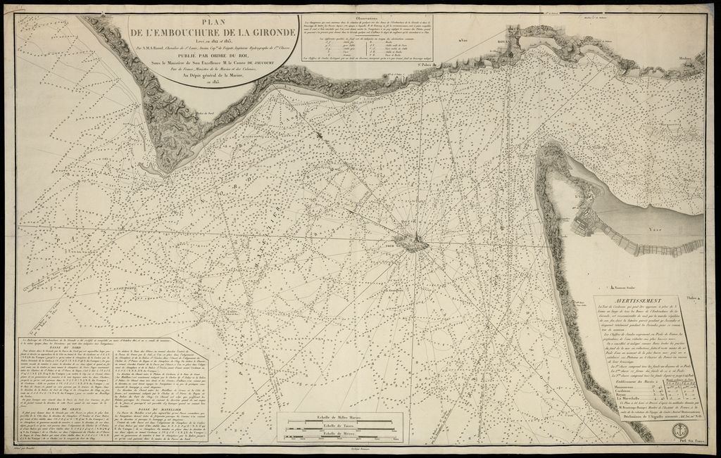 Plan de l'embouchure de la Gironde, levé en 1812 et 1815.