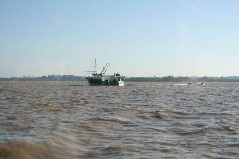 Bateau de pêche sur l'estuaire, au large de Blaye.