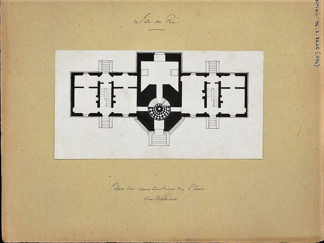 Plan des constructions du phare, s.d. [milieu 19e siècle], encre
