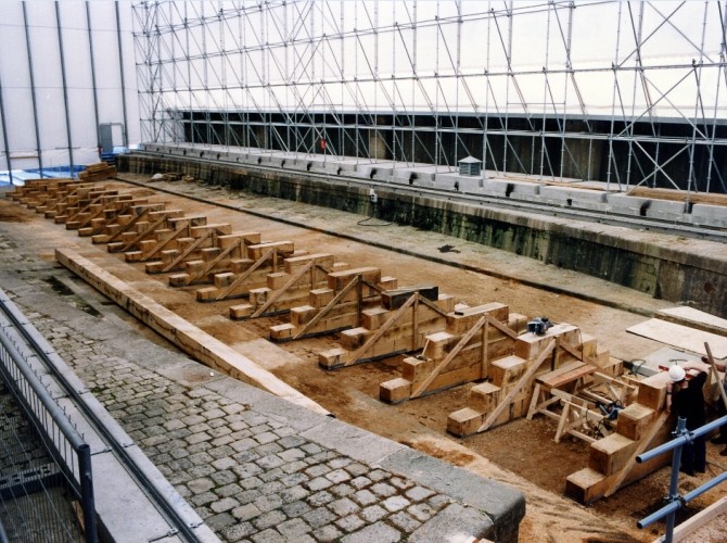 Préparation du chantier en 1996.